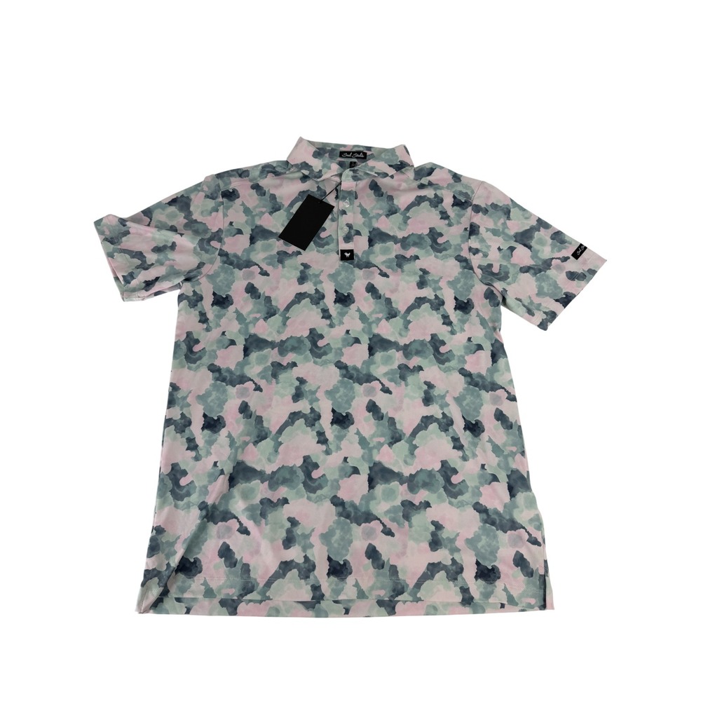 Bad Birdie Polo Golf Shirt Mens Size Large L Mirage Oasis Polyester Stretch NWT‎